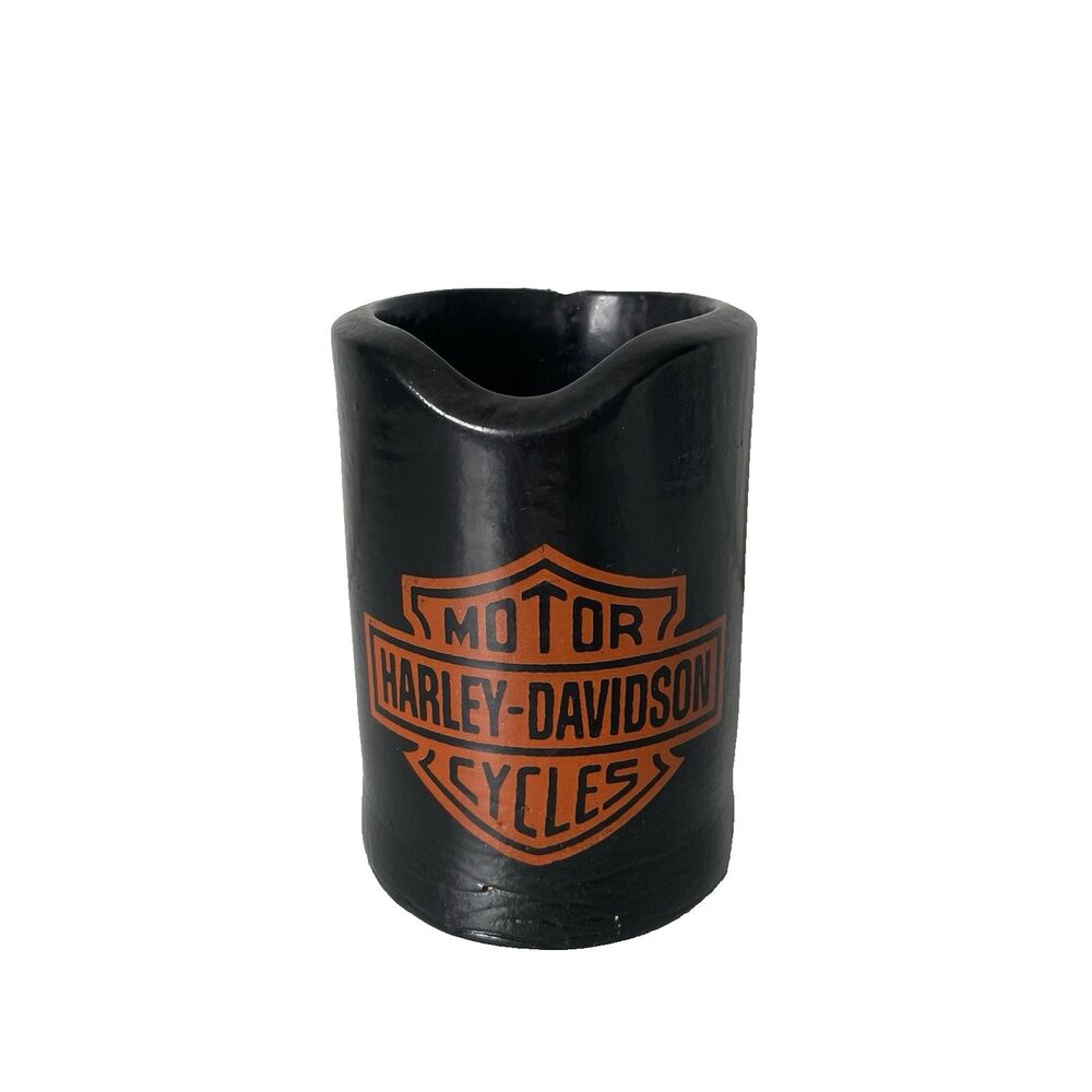 Harley-Davidson Vintage Beer Soda Can Koozie Foam Padded Black Orange Drinkware